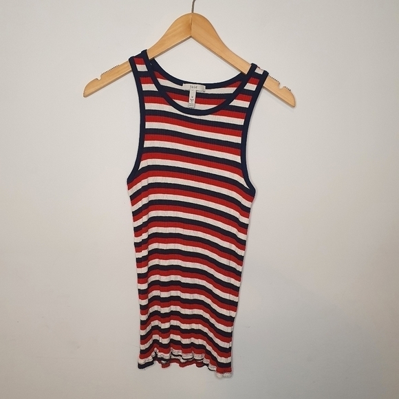 Joie Red White Blue Striped Racerback Tank Top Size Medium - Picture 1 of 5